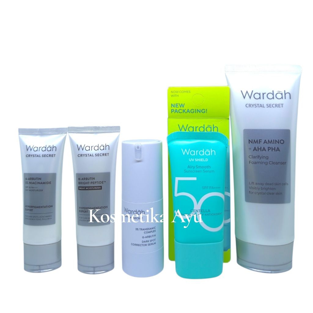 WARDAH CRYSTAL SECRET PAKET BASIC KOMPLIT + SKINCARE FLEK HITAM GLOWING