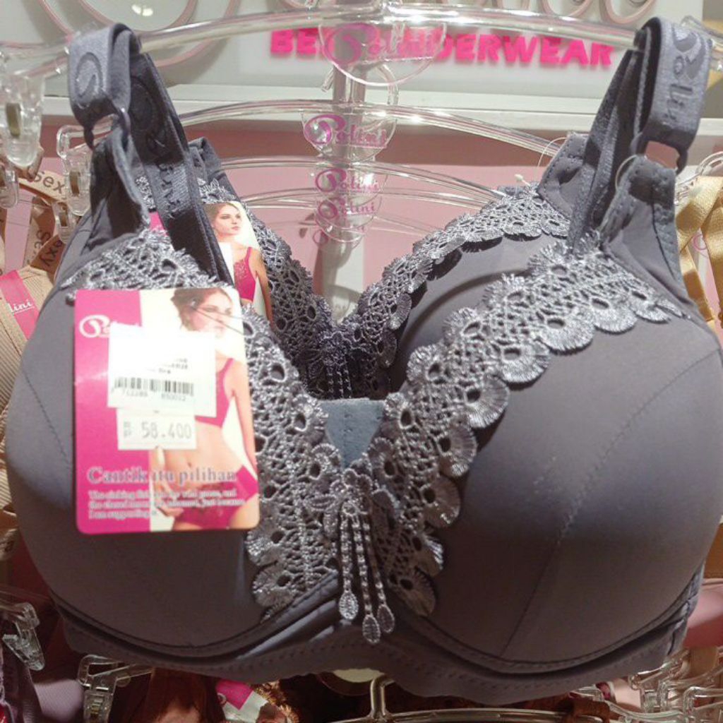 Polini - Bra non kawat bra renda bra wanita