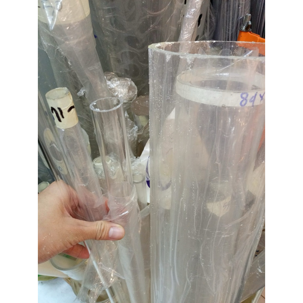 Akrilik Pipa Tabung Bening Acrylic Tube Clear Transparan od mm cm " in inch x id mm cm " in inch 40 