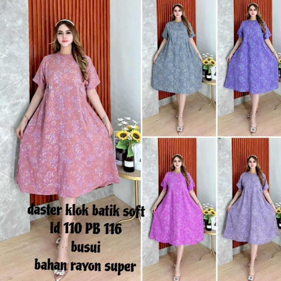 Daster Klok Batik Cap Asli Pekalongan Busui Rayon Super Premium - LD 110 PB 116