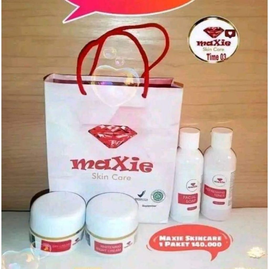 COD Paket Maxie Botol Paket Cream Maxie K.baru BTL  Embos di Bawah POT EXP 2025 Cream Glowing pemuti