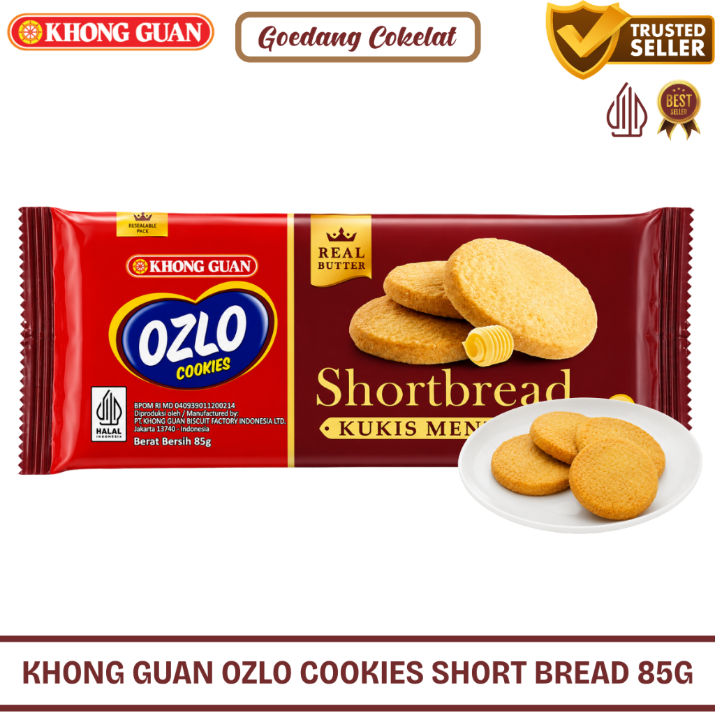Khong Guan Ozlo Butter Cookies Shortbread 85g - Biskuit Kukis Mentega Renyah Premium
