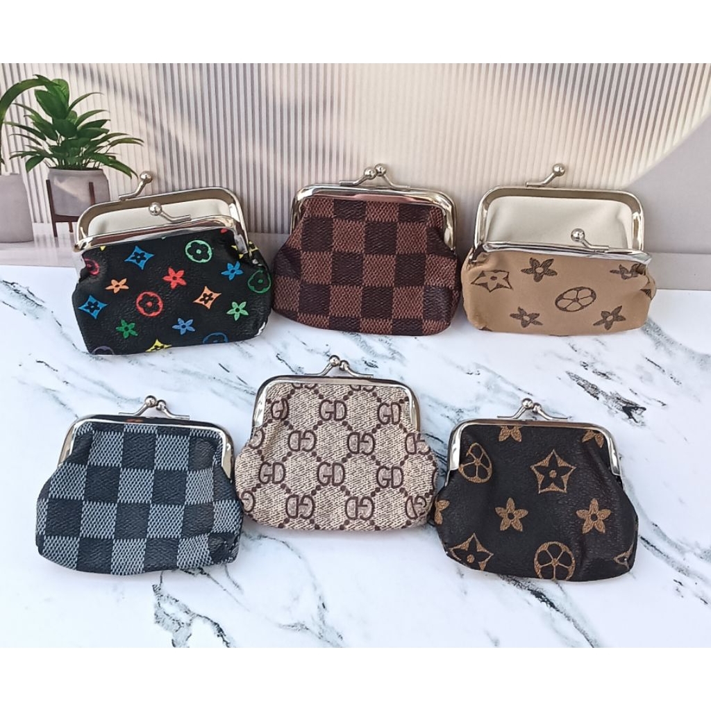 6 pcs dompet koin behel/dompet uang receh/ sivenir dompet jaman dulu