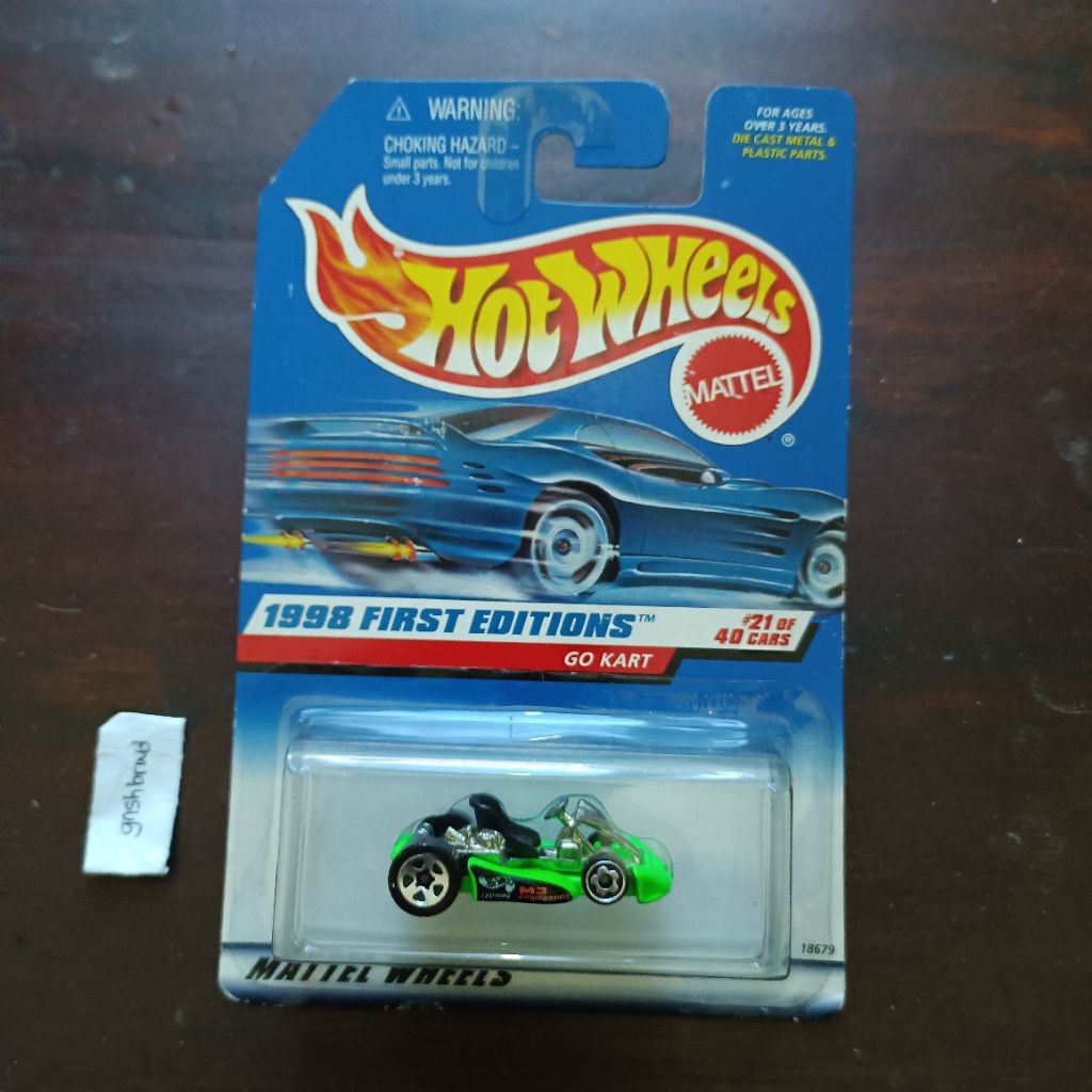 RARE Hotwheels bluecard first edition Go Kart hijau
