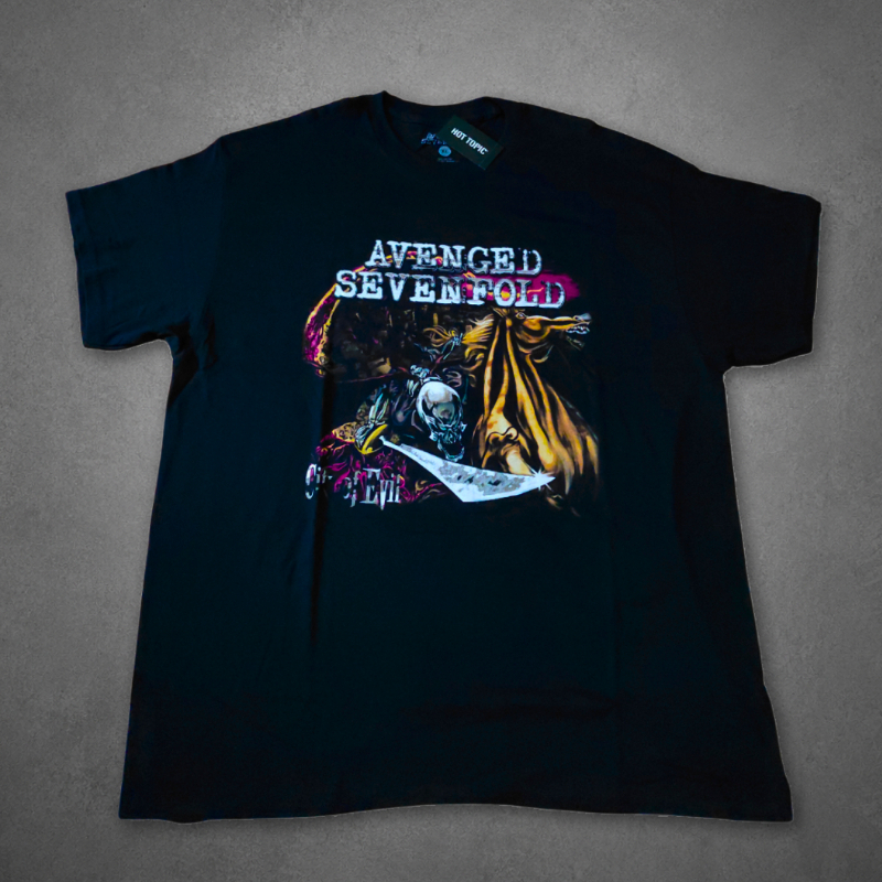 BAND OFFICIAL AVENGED SEVENFOLD CITY OF EVIL ALBUM ORIGINAL HOTTOPIC TSHIRT