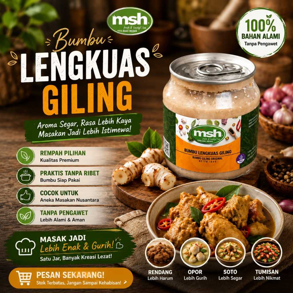 Bumbu Lengkuas Giling 190 gr , Bumbu Lengkuas Giling Murni , Bumbu Lengkuas Giling Tanpa Pengawet