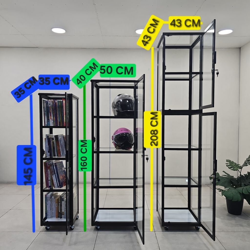 TC ALUMINIUM 35X35X145 b  40X40X155 50X40X160 70x40x160 43X43X208 LEMARI RAK SERBAGUNA 4 SUSUN ALUMI