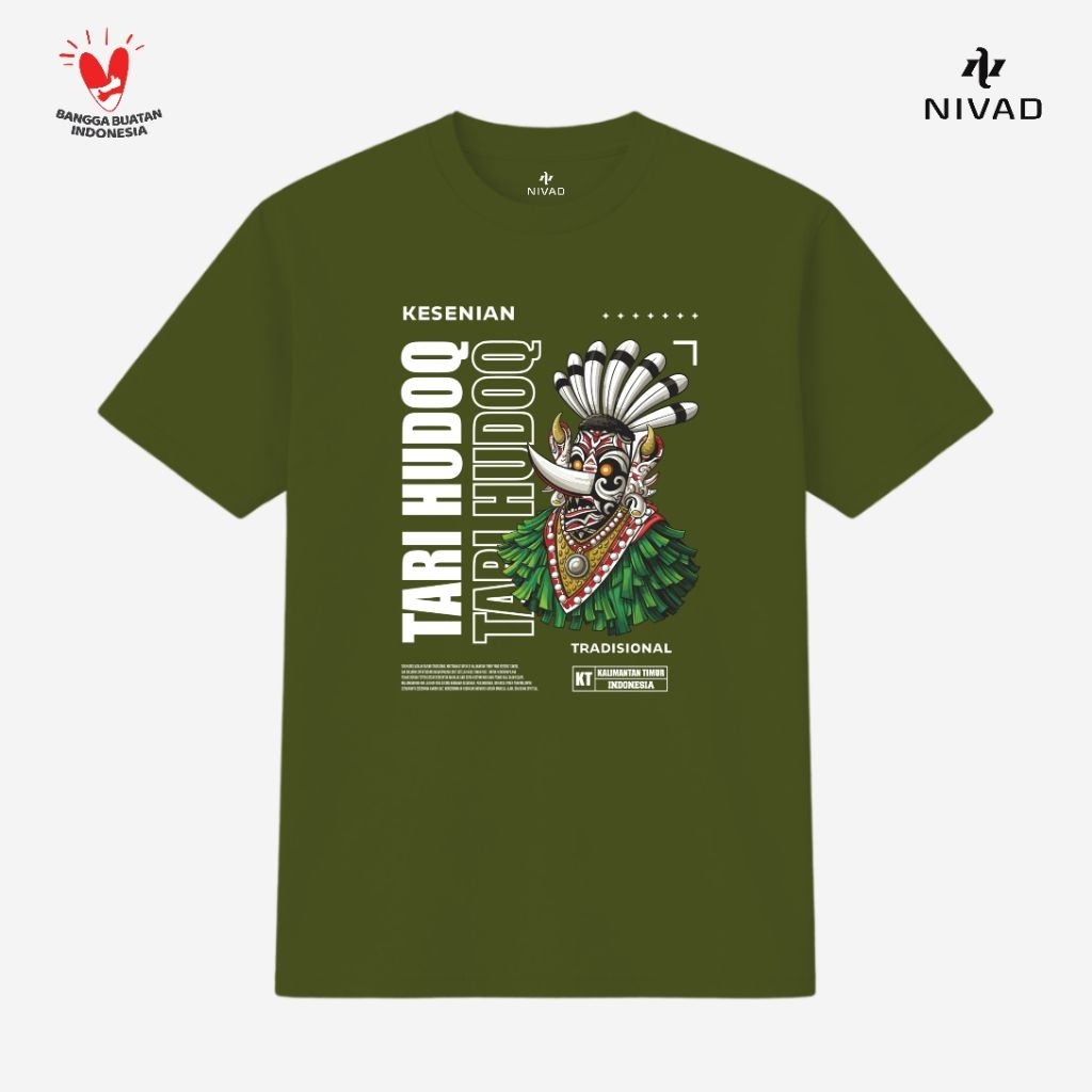 Nivad Kaos Baju Kesenian Tradisional Kalimantan Timur Tari Hudoq