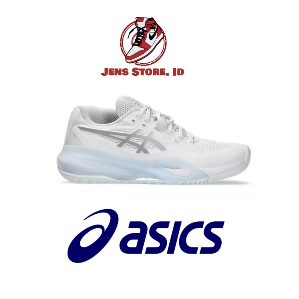 Sepatu asics Resoluttion white silver sepatu Tenis