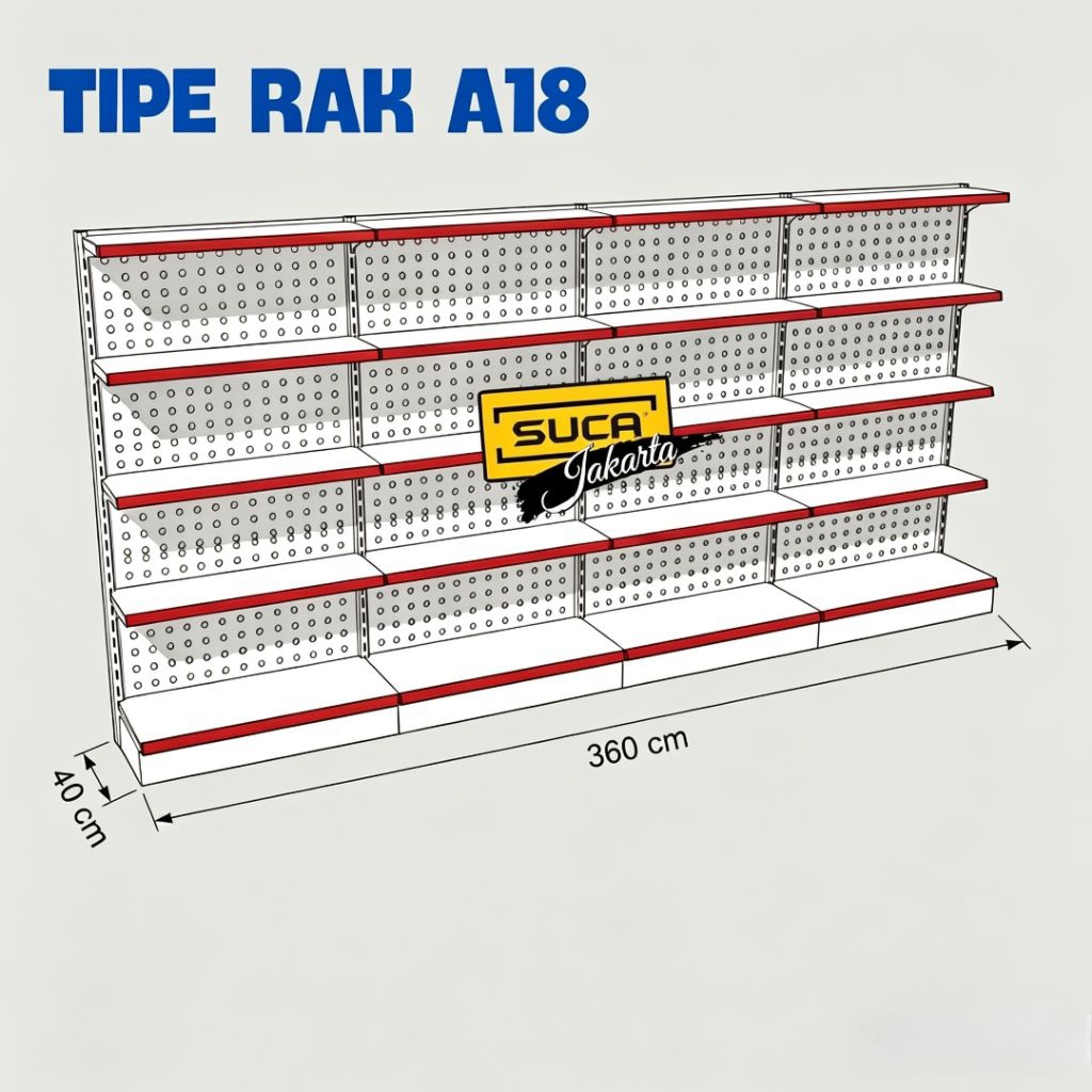 Rak Minimarket Wall T.180cm & 195cm for Sale - 1 Unit Start 3 Unit Connect