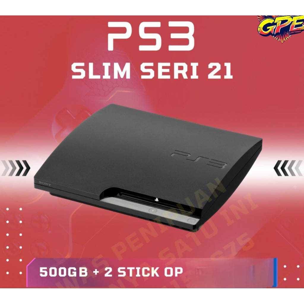 PS 3 Slim Seri 21 500GB 2 Stick