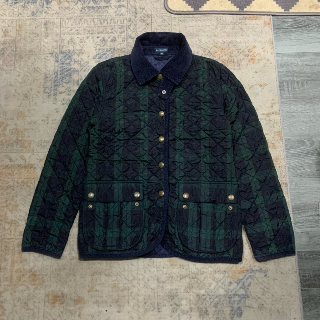 olop PRL quilted jacket vtg tartan
