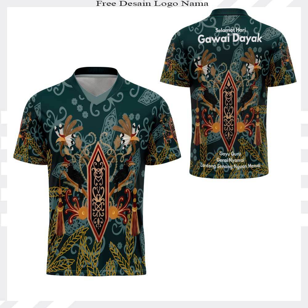 Jersey Gawai Dayak Kalimantan Fullprint / Baju Gawai Dayak Kalimantan / Jersey Dayak Kalimantan