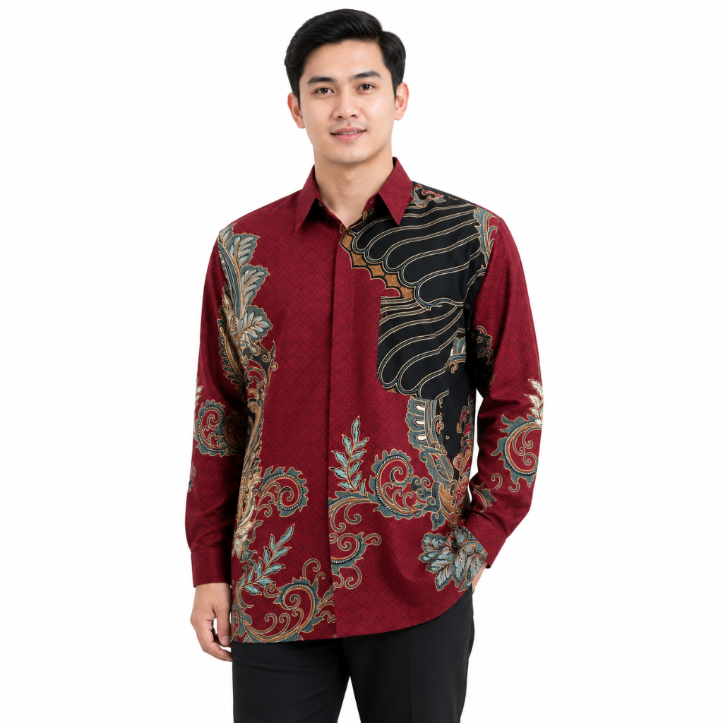 Kemeja Pria Batik Semi Sutra Premium | Full Furing | Elegan & Mewah untuk Acara Formal