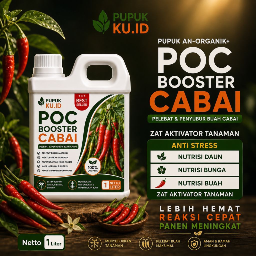 BOOSTER CABE 1 Liter - Pupukorganik Cair dan ZPT Khusus tanaman cabe & Pelebat Buah Cabe