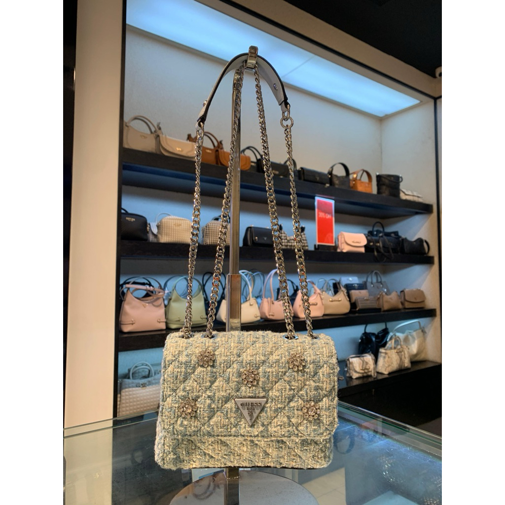EVERLEE MINI CONVERTIBLE CROSSBODY FLAPP - TAS GUESS ORIGINAL WANITA
