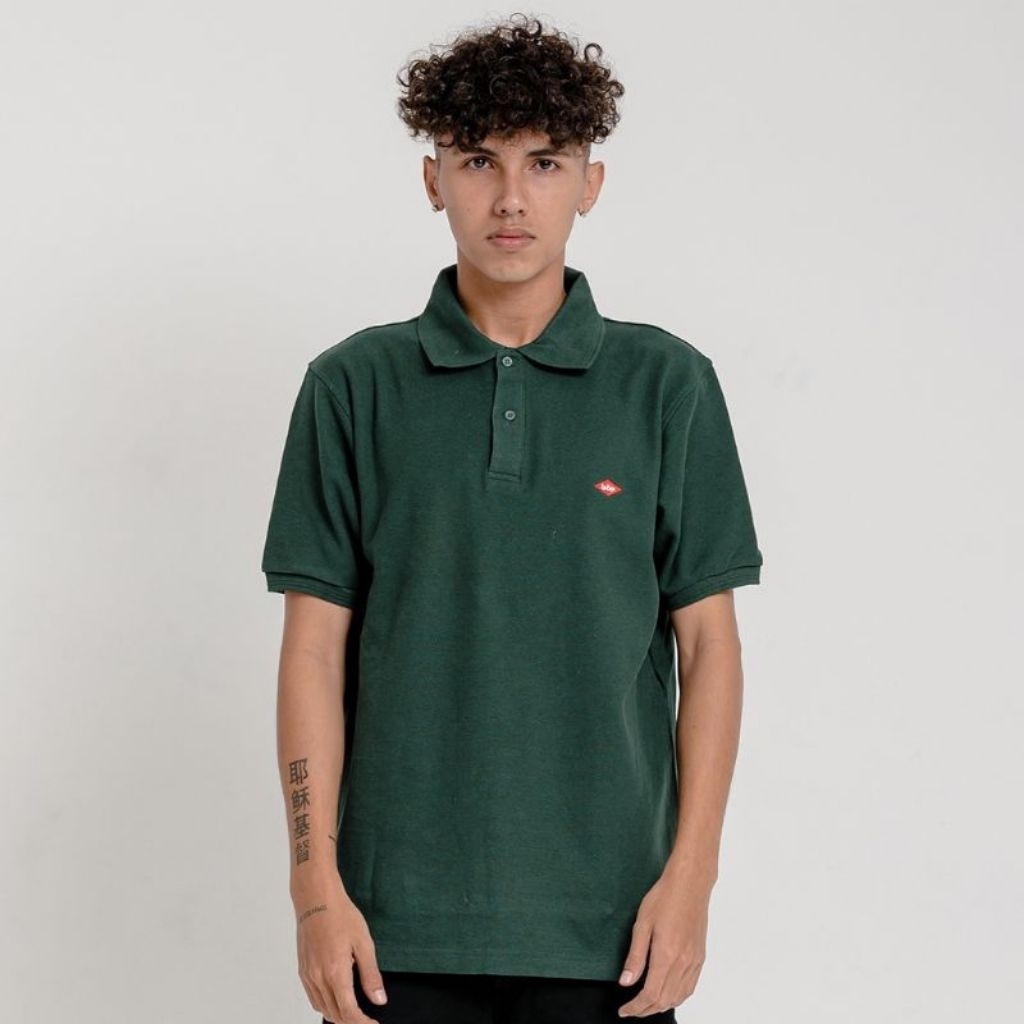 lee cooper polo shirt Logo emerald green