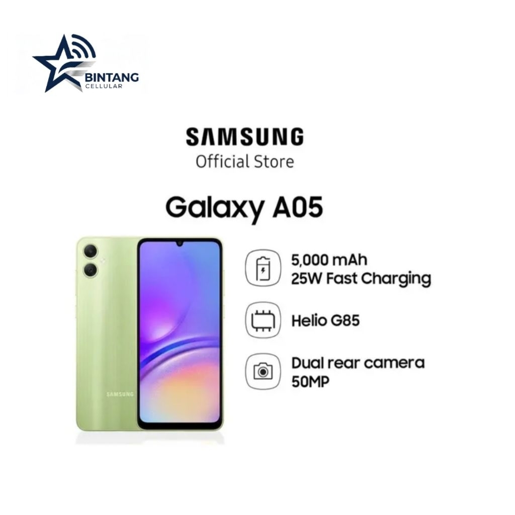 HP SAMSUNG GALAXY A05 6/128 GB - SAMSUNG A05 RAM 6GB ROM 128GB GARANSI RESMI