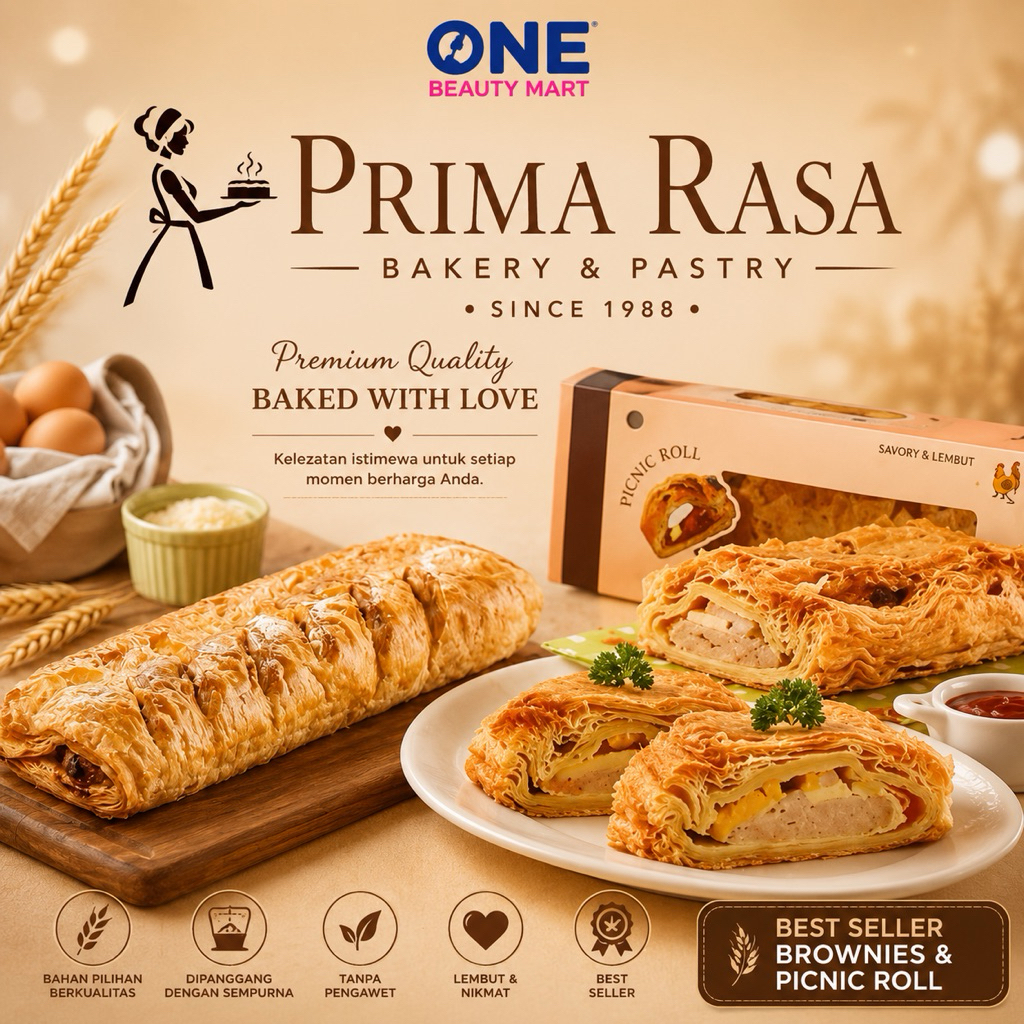 PICNIC ROLL SAPI AYAM PRIMARASA BANDUNG | KUE PASTRY BAKERY BROWNIES BROWNIS PRIMA RASA ENAK