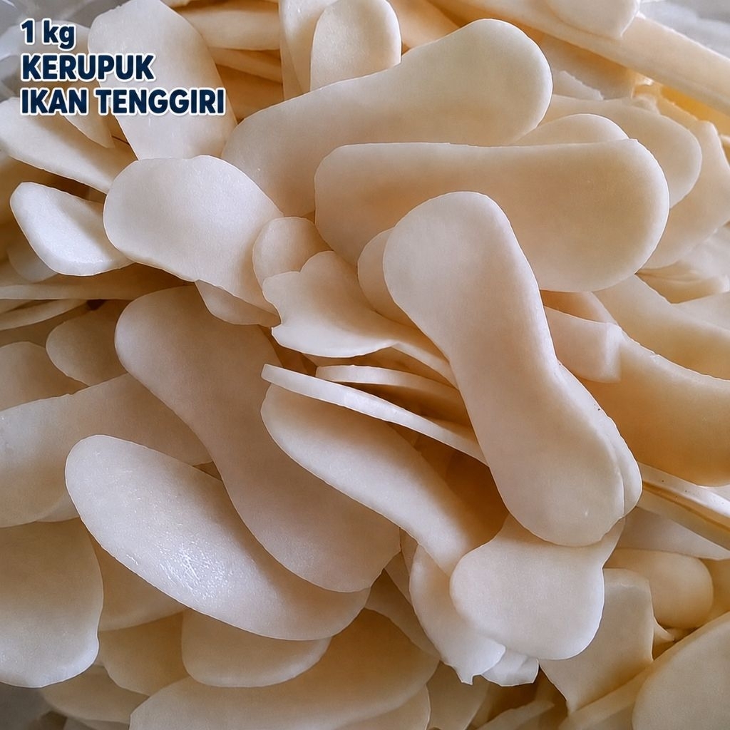 Kerupuk Ikan tengiri mentah 1kg Khas Palembang/Kerupuk ikan tenggiri asli 1kg