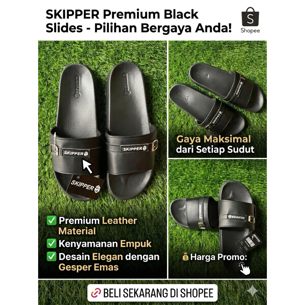 Sandal Slide / Slop SKIPPER Kualitas Premium, Anti slip