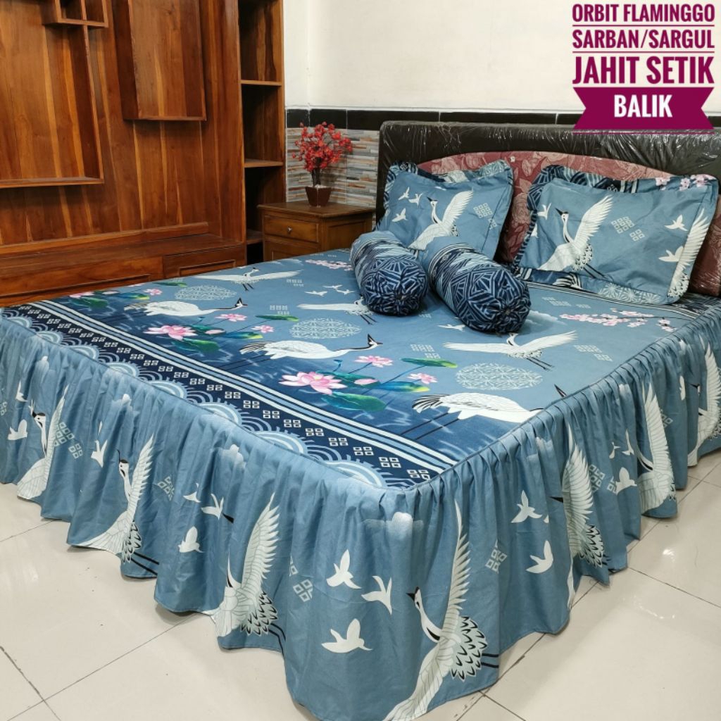 SPREI RUMBAI JUMBO 200X200 PREMIUM FREE 2 SARUNG BANTAL 2 SARUNG GULING