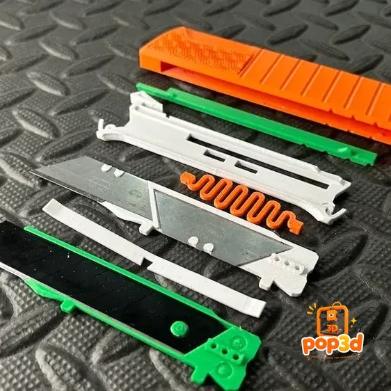 Pisau Cutter Utility OTF Custom 3D Print - Mekanisme Otomatis Kuat & Presisi | Alat Potong Box Cutte