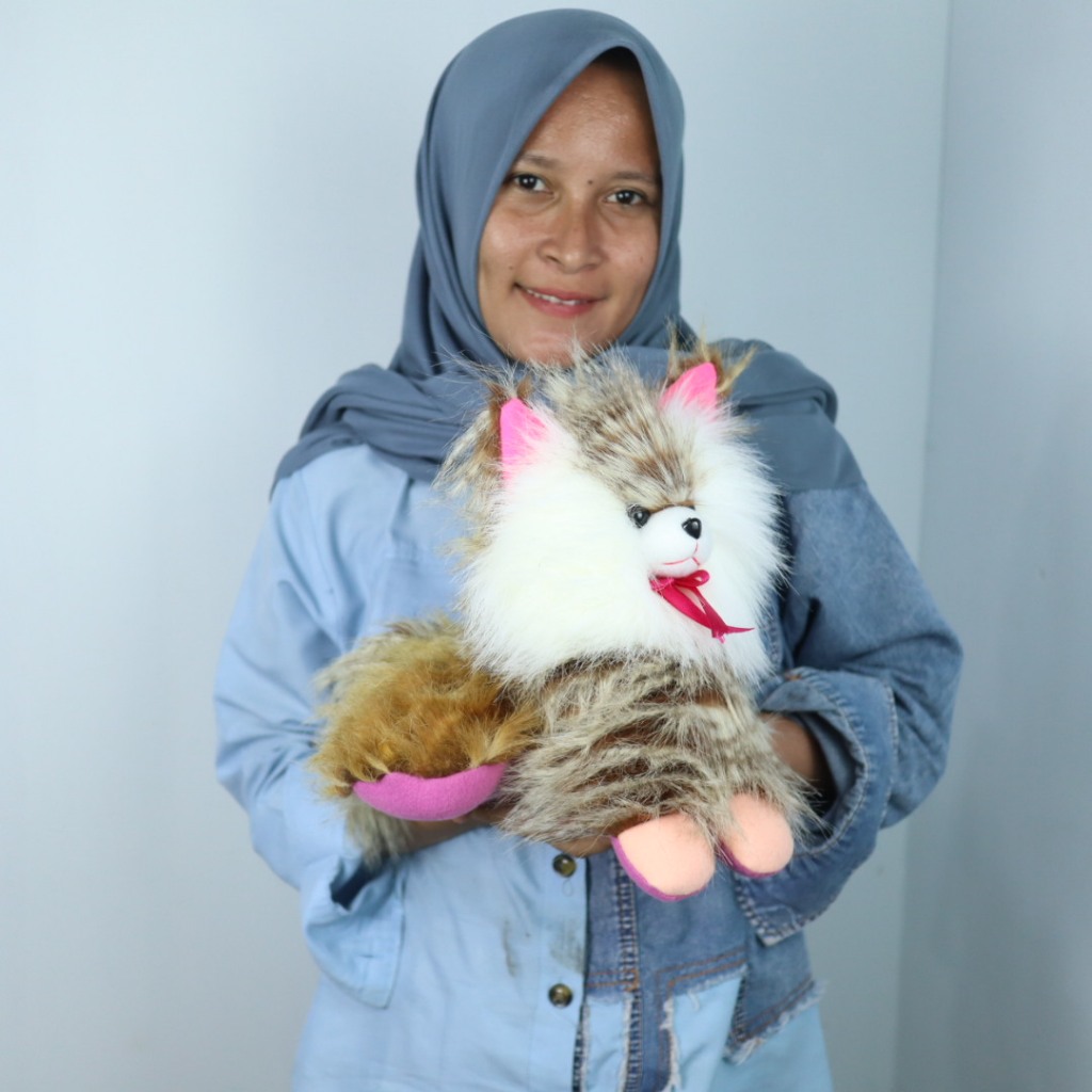 [PREMIUM] Boneka Kucing Jabrig XL Panjang 40cm Bulu Panjang Lembut Mewah - Boneka Kucing Anggora Per