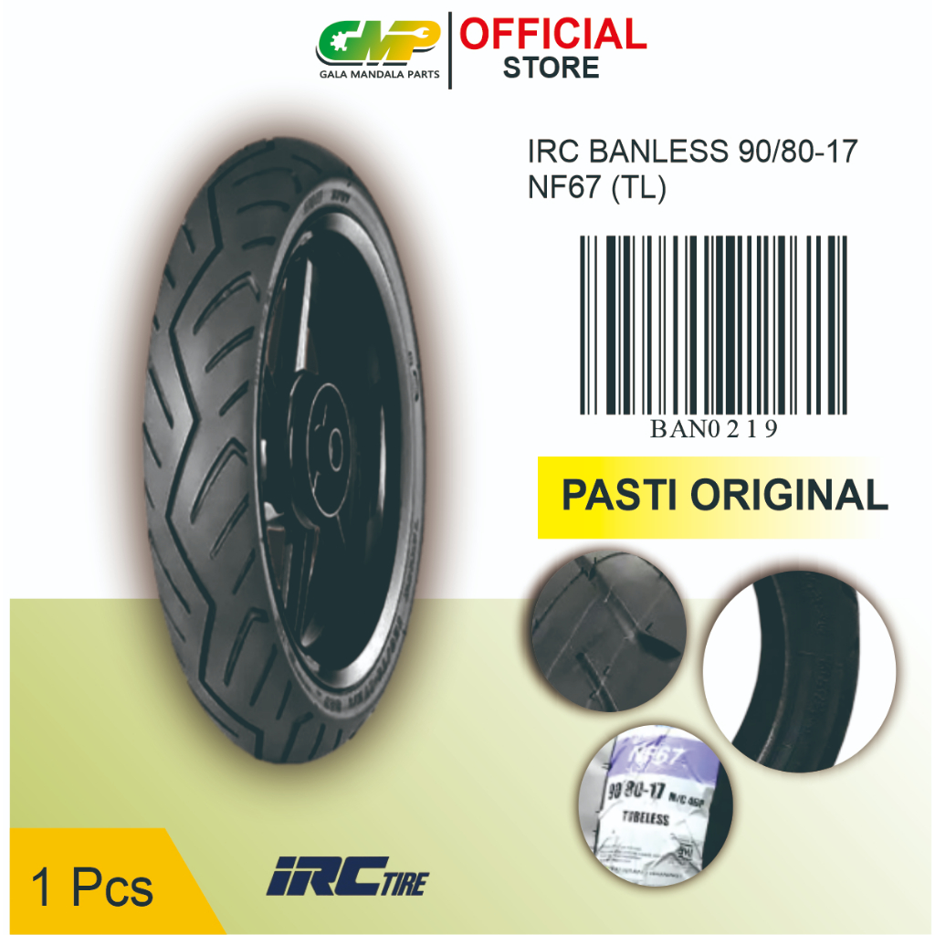 Ban IRC 90 80 17 Tubeless NF67 Ban Depan Belakang Sonic Satria FU Vixion CB150R Original