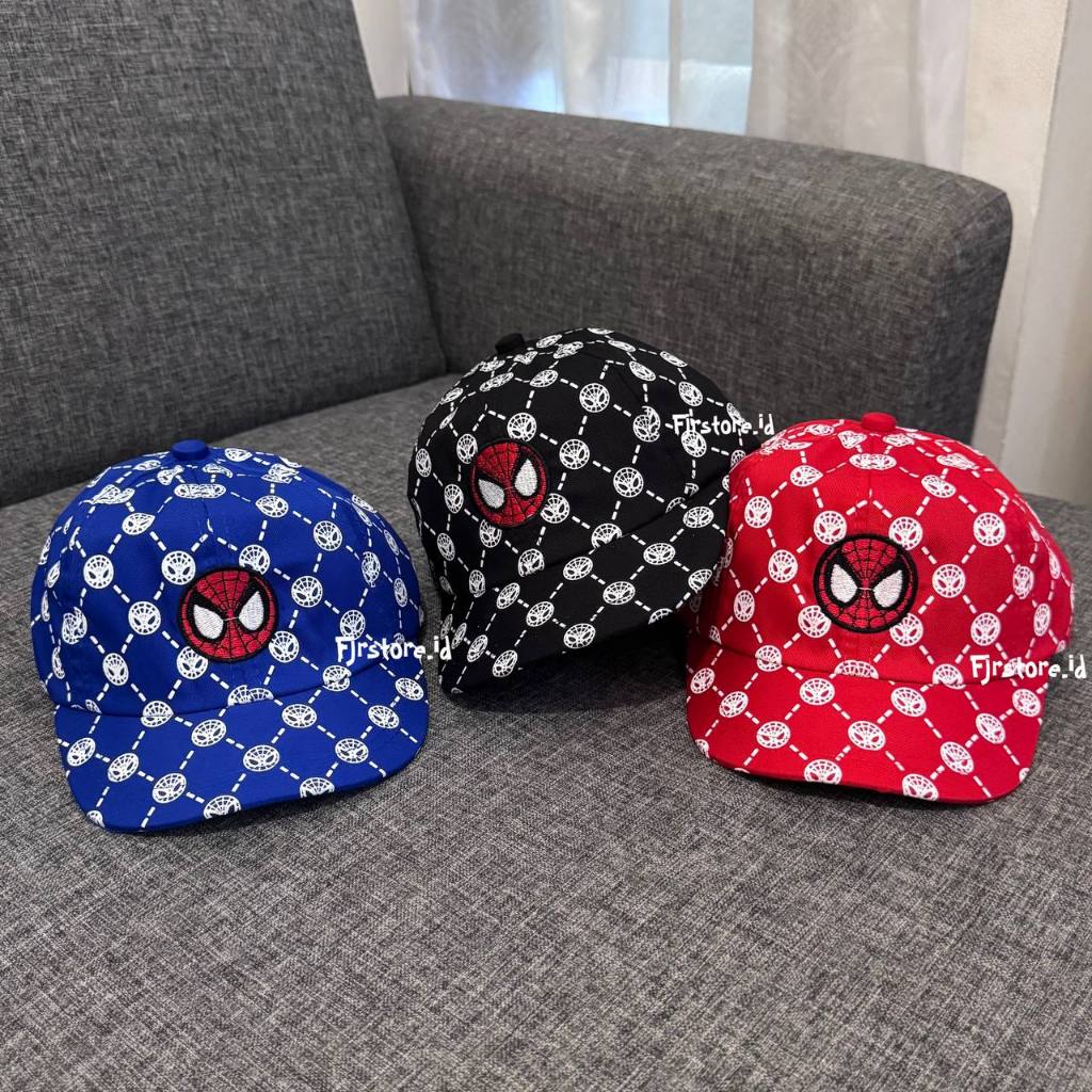 Topi Bayi Laki-Laki Dengam Gambar Spiderman Ala Korean Style