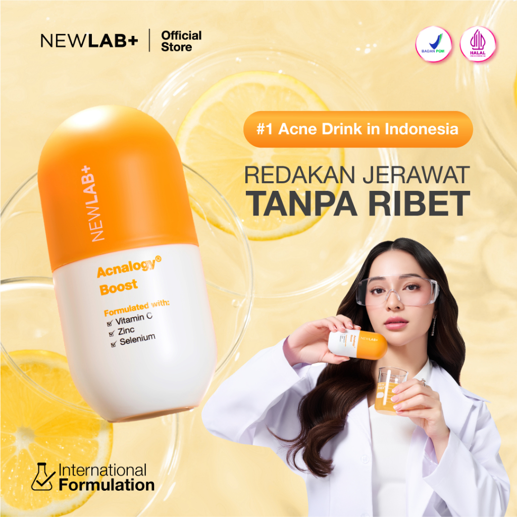 NEWLAB Acnalogy Boost | Acne Supplement | Obat Jerawat dan Bruntusan | Minuman untuk Meredakan Jeraw