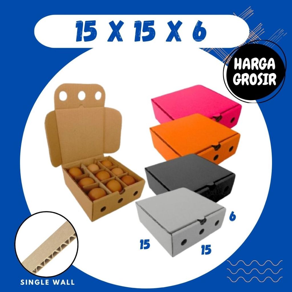 Kardus 15x15x6 LD Box 15x15x6 LD Dus Telur Isi 9 15x15x6 LD Packing Tray Endog Asin Malang Grosir