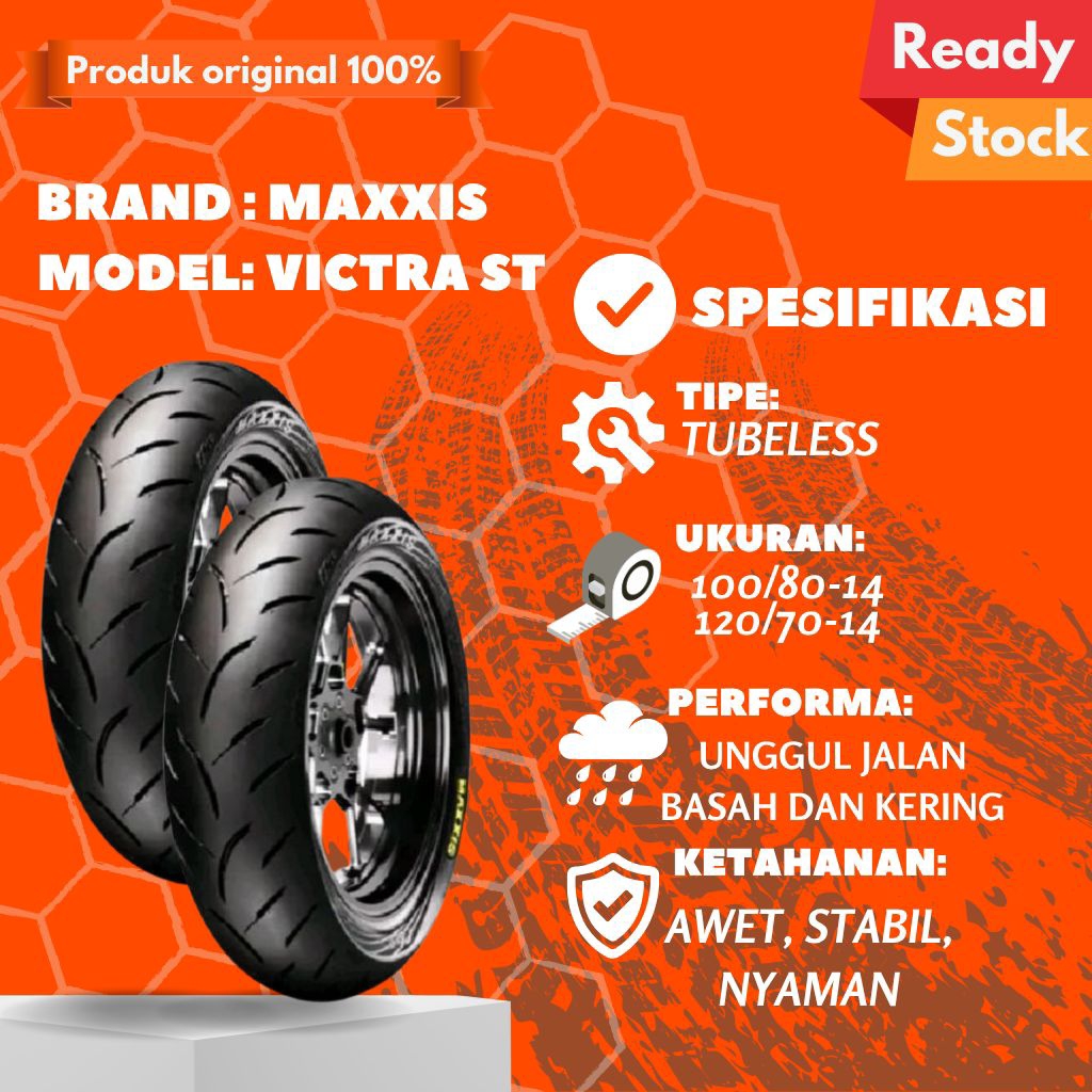 BAN TUBLESS MAXXIS VICTRA S98 ST - 100/80-14,120/70-14