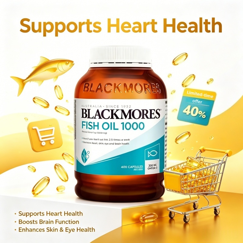 [EXP2028]Blackmores Omega 3 Fish Oil Vitamin Minyak ikan 1000mg blackmores minyak ikan anakMeningkat