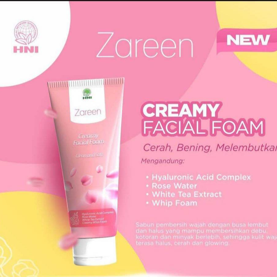 HNI Zareen Creamy Foam Facial Facial Foam HNI HPAI 60 ml Sabun Cuci Muka Bersih & Lembut