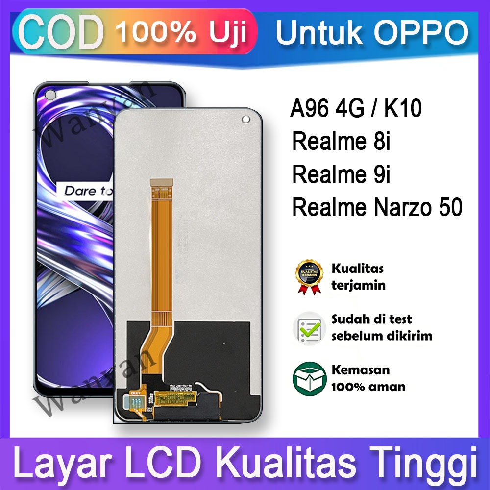 Layar LCD For OPPO A96 4G K10 Realme 8i 9i Narzo 50 LCD Fullset hp layar Touchscreen untuk Glass Tou