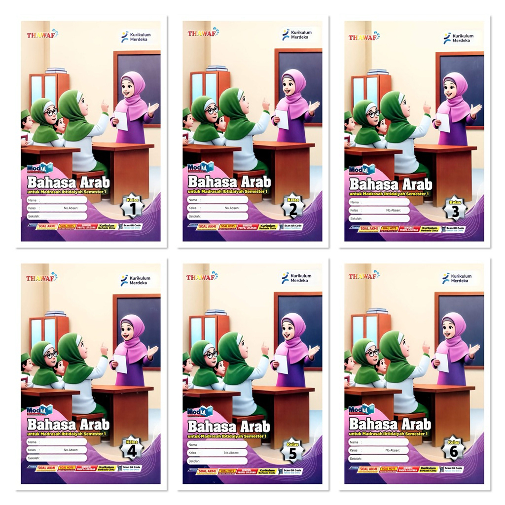 BUKU LKS SD/MI BAHASA ARAB KELAS 1 2 3 4 5 6 KURIKUM MERDEKA SEMESTER 2 TA 2026-2027|THAWAF|