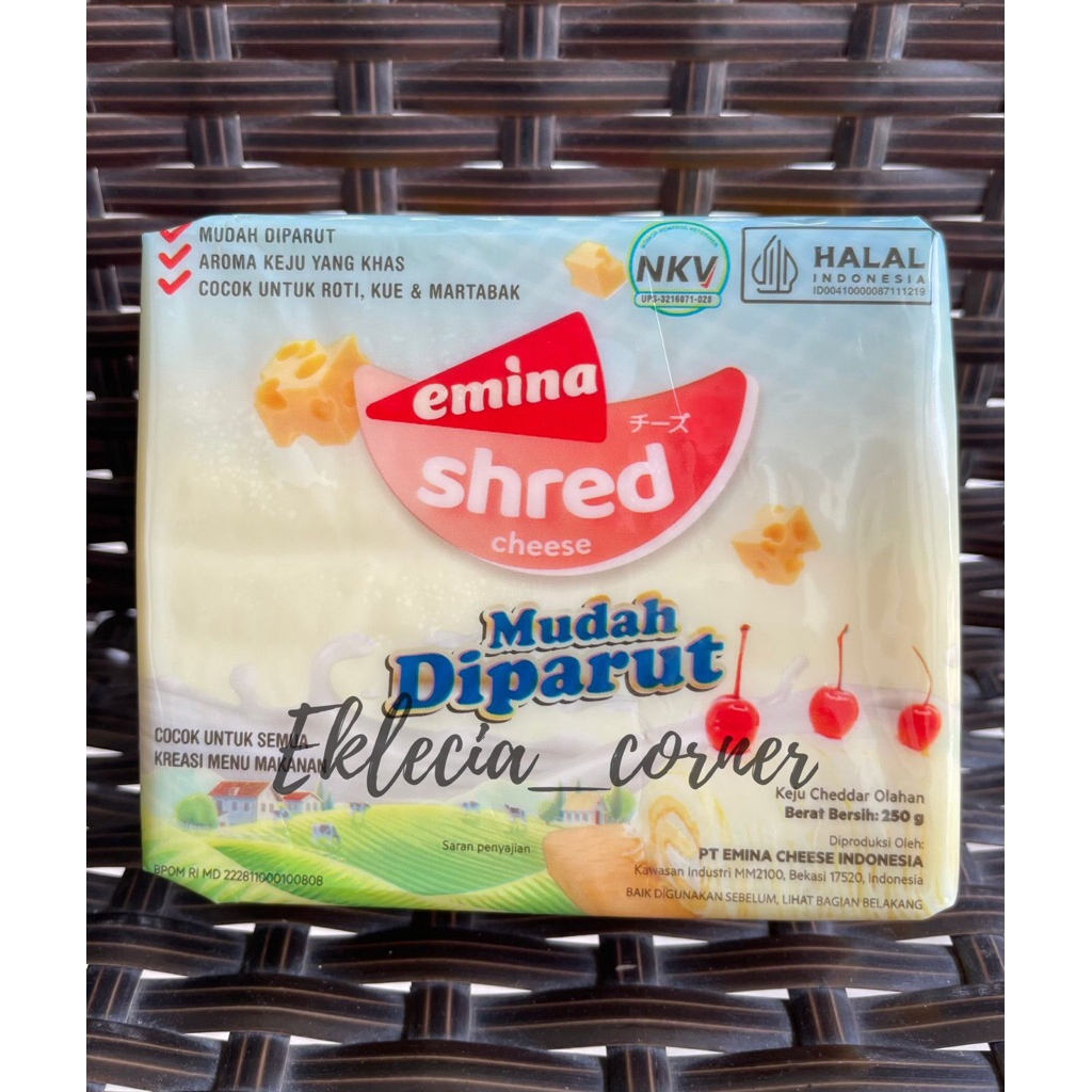 Emina Cheese Shred 250gr / Keju  Emina / Keju Parut