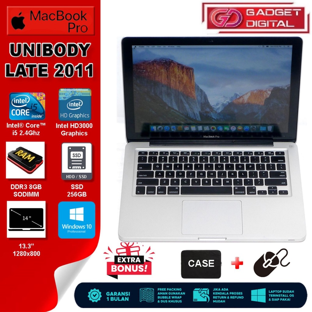 LAPTOP Apple MacBook Pro A1278 Late 2011 Core i5 2.4Ghz | 8GB / SSD 256GB | 13.3"