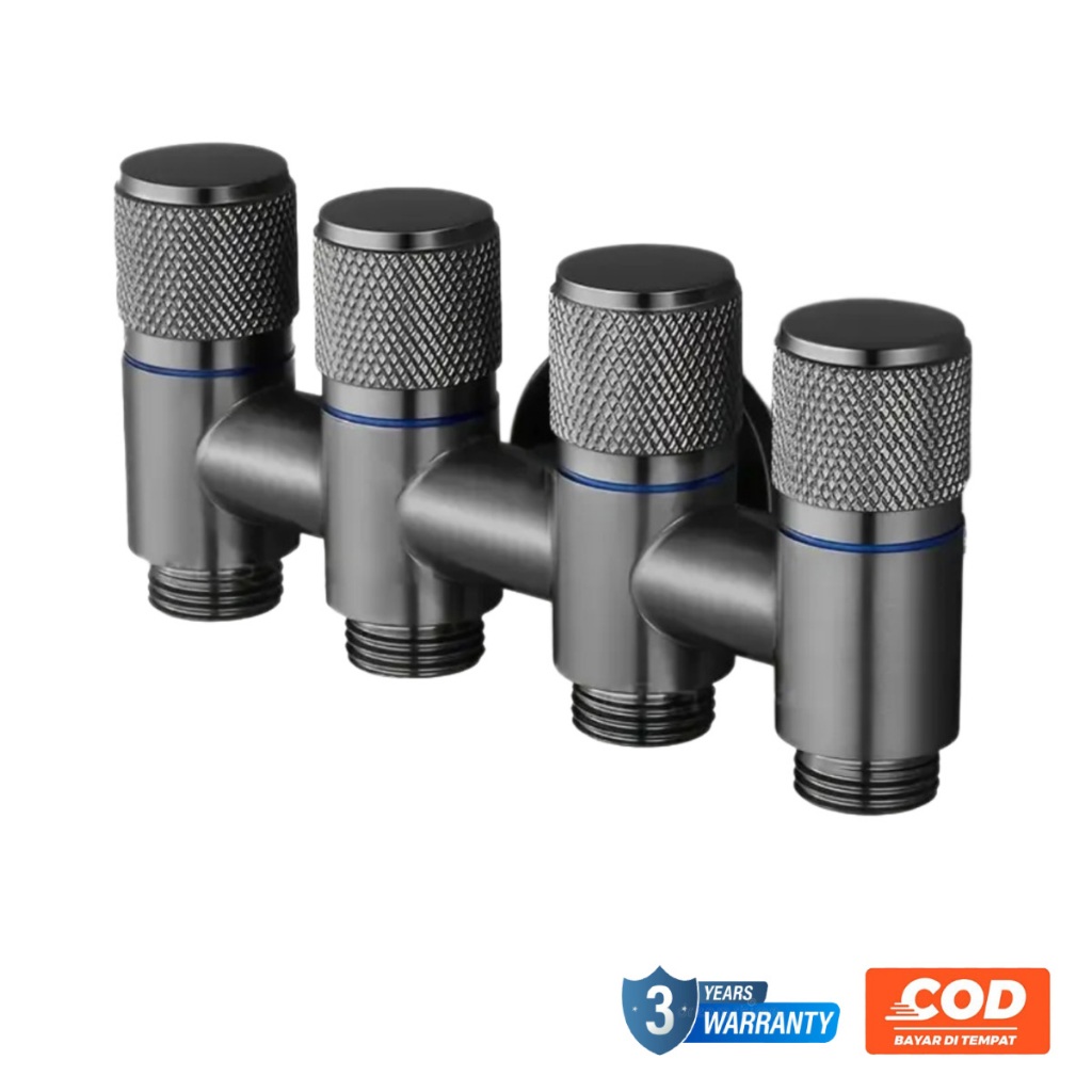 Kran Mesin Cuci Stainless 304 2 Cabang 3 Cabang 4 Cabang Auto Stop Anti Bocor Shower