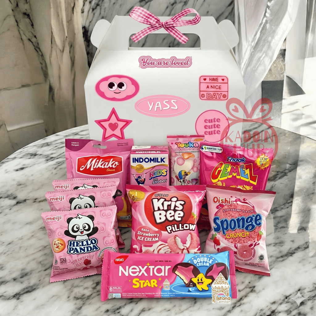 (LARGE) GIFT GABLE BOX SNACK KADO ULANG TAHUN / KADO WISUDA / KADO VALENTINE / GIFT BOX JINJING / HA