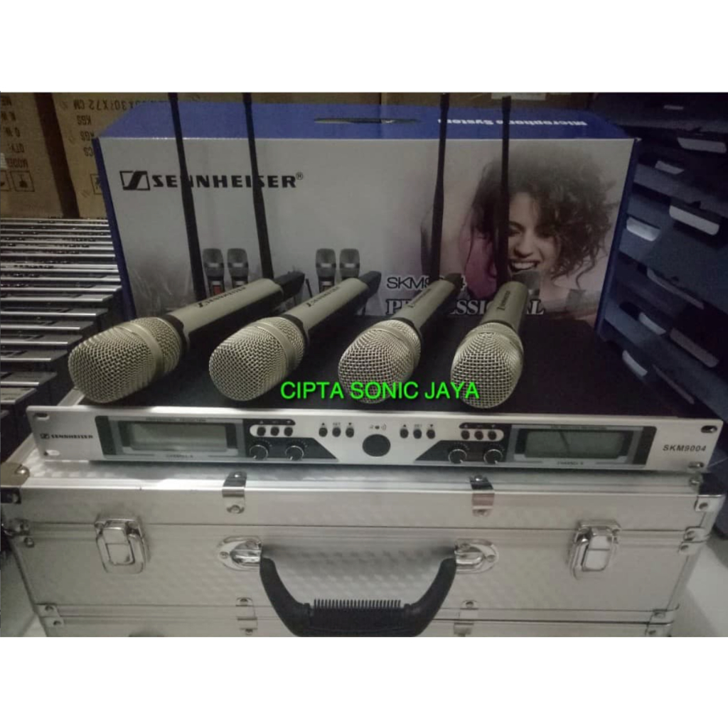 Mic Wireless Sennheiser SKM 9004 / SKM9004 – isi 4 mic varian 4 mic handheld / 4 mic Clip on / 4 mic Meja / 2 Handheld 2 Clipon