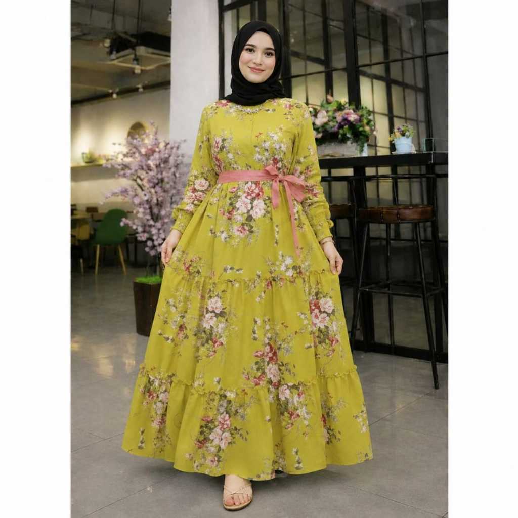 Gamis jumbo Mayung Polkadot / Gamis Kekinian Terlaris   / Gamis Mayung Polkadot Rempel