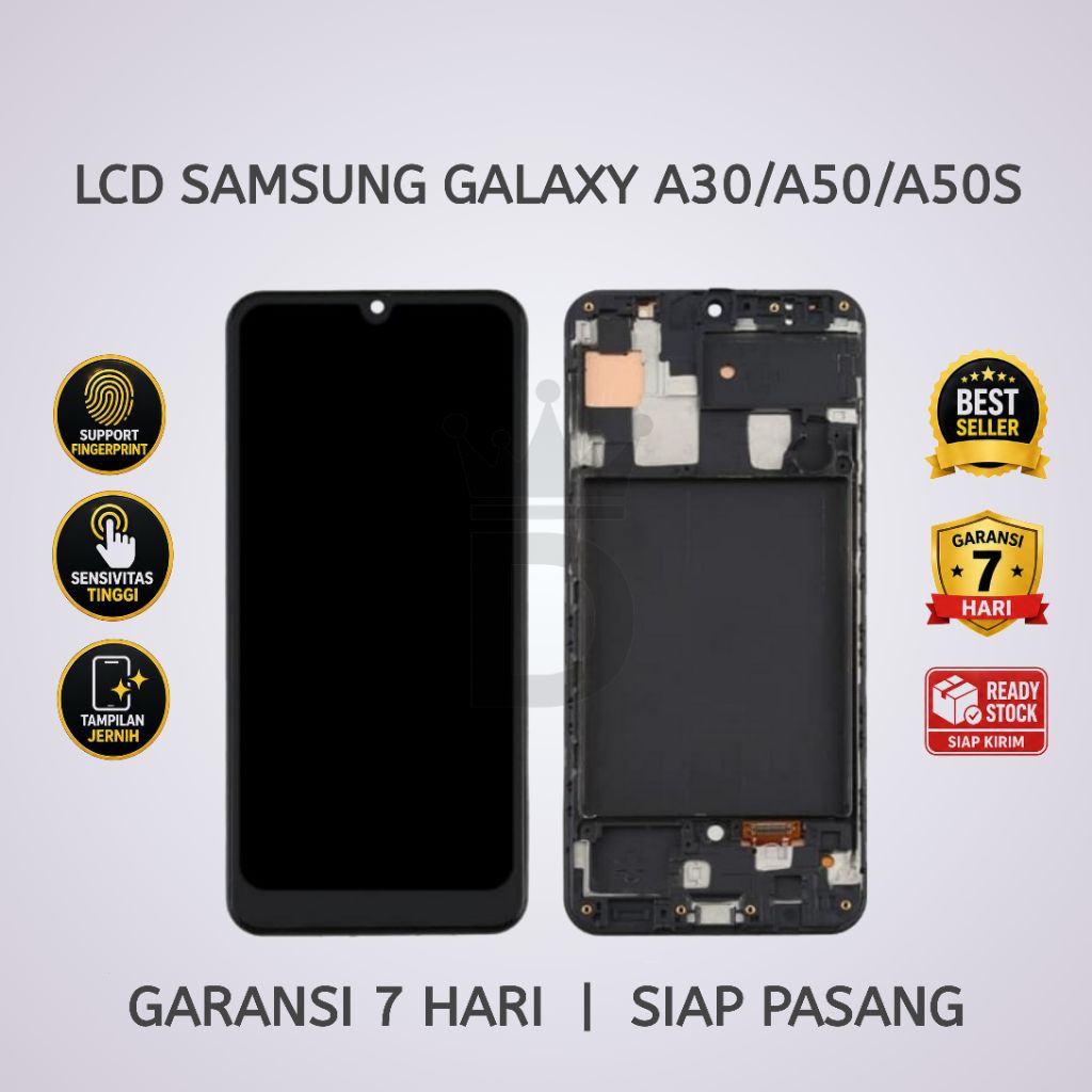 LCD TOUCHSCREEN SAMSUNG A30/A50/A50S OLED FINGERPRINT FULLSET + FRAME