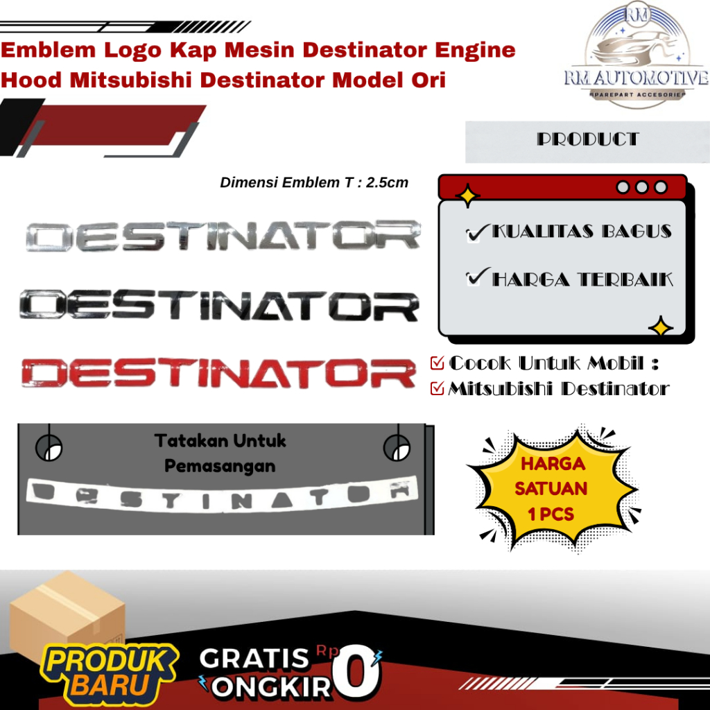 Emblem Logo Kap Mesin Destinator Engine Hood Mitsubishi Destinator Model Ori