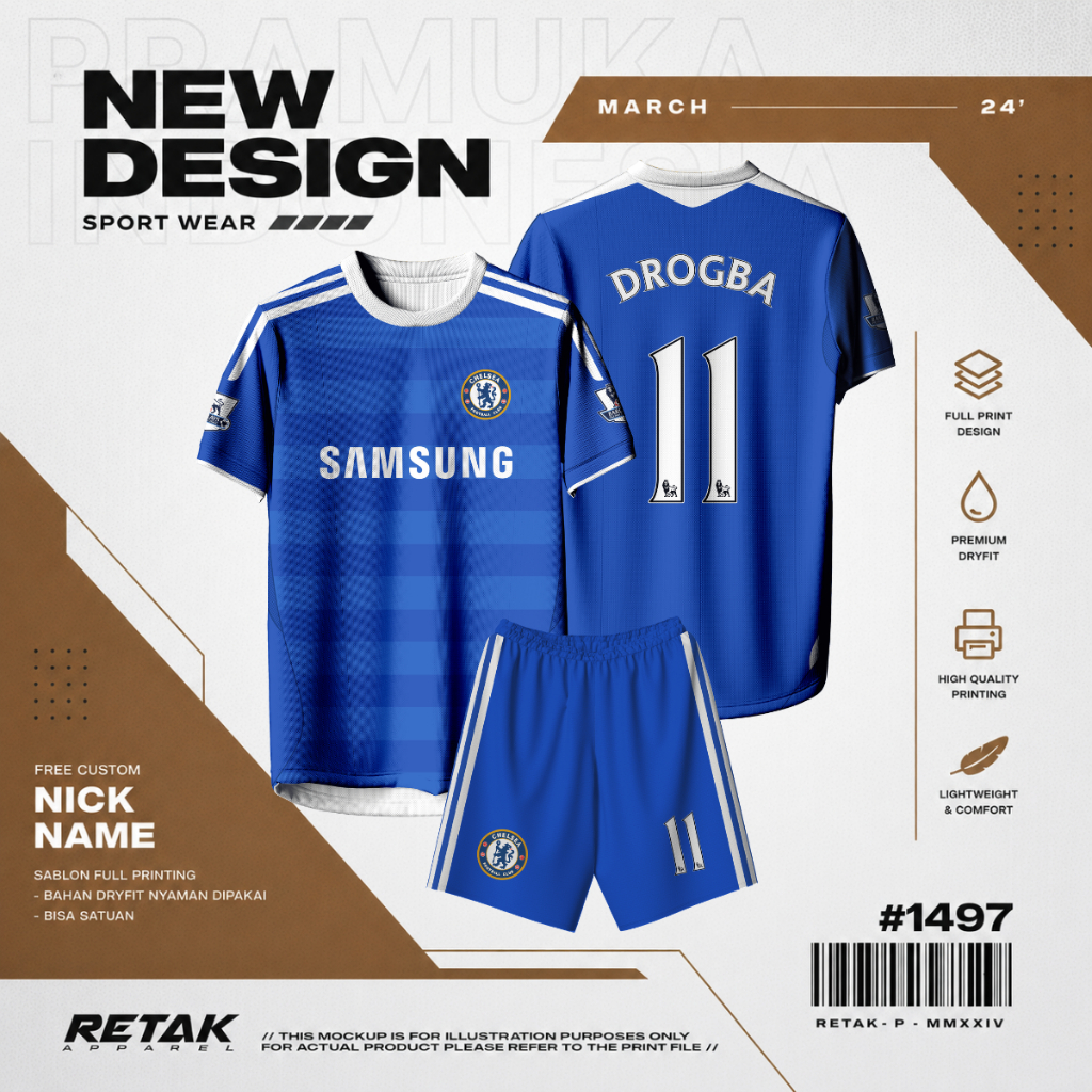 Jersey Bola CHELSEA HOME 2011-2012 Free custom nama dan nomor untuk dewasa dan anak anak Full Printi