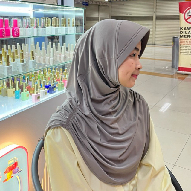 Snada Original Kerut Samping, Bergo Harian Kerut Samping,Bergo Pet Tebal Original Snada