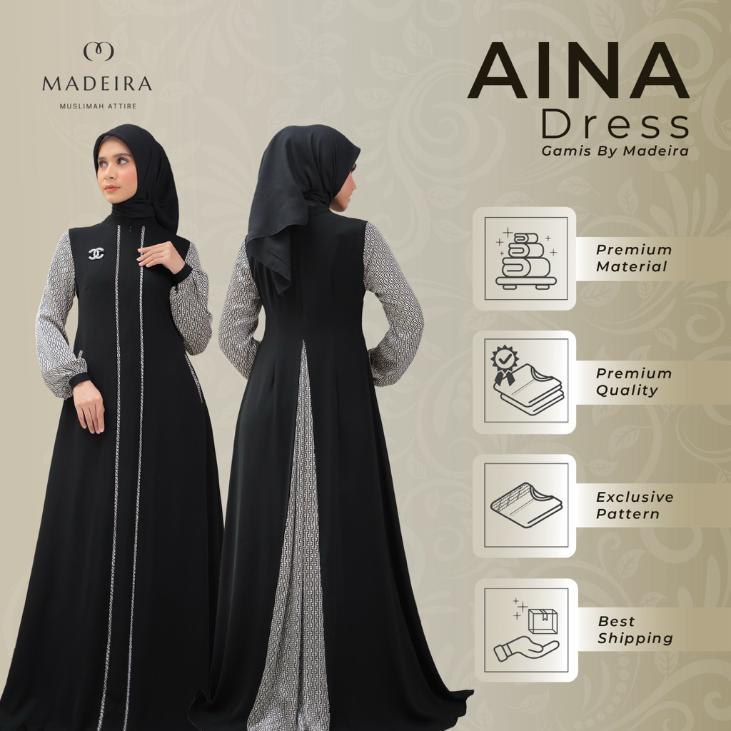 Gamis Wanita Elegan - Madeira - Aina dress