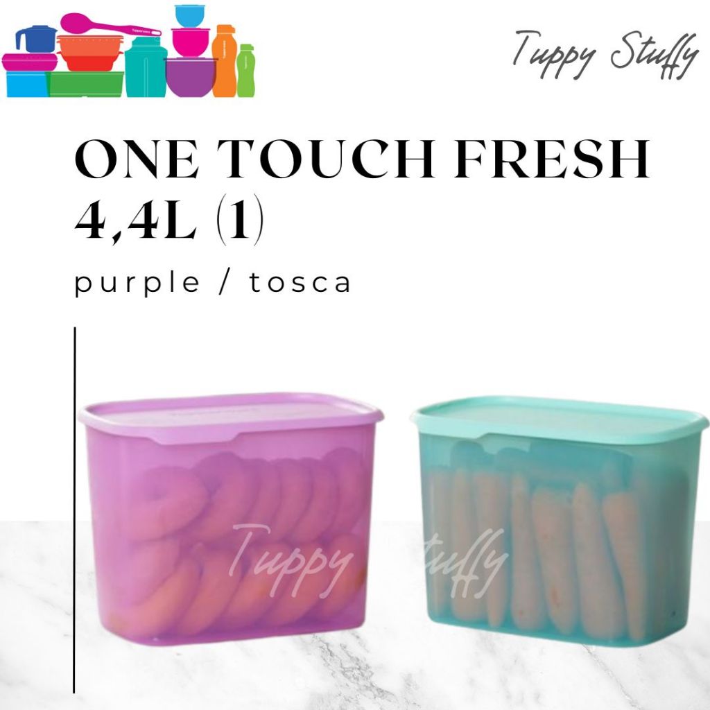 Tupperware One Touch Fresh 4.4L (1) - Tosca / Purple | Toples 4L plastik tutup kedap