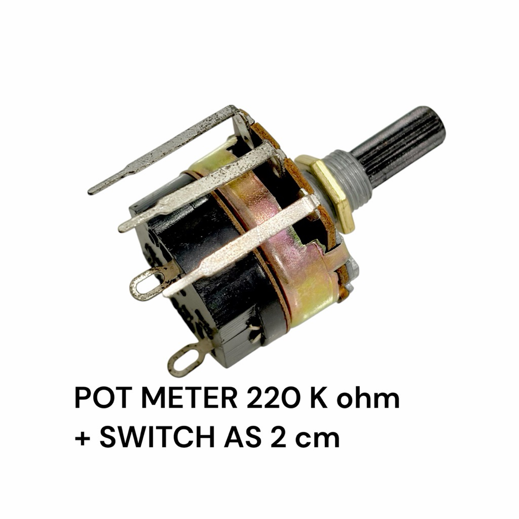 POTENSIO + SAKLAR 2 + 3 KAKI MONO KAKI TEKUK PENDEK KAKI TEKUK PANJANG 20MM
